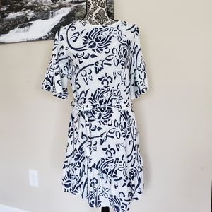 Blue and white flower dress